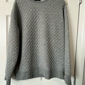 Express Gray Quilted Crewneck Sweater